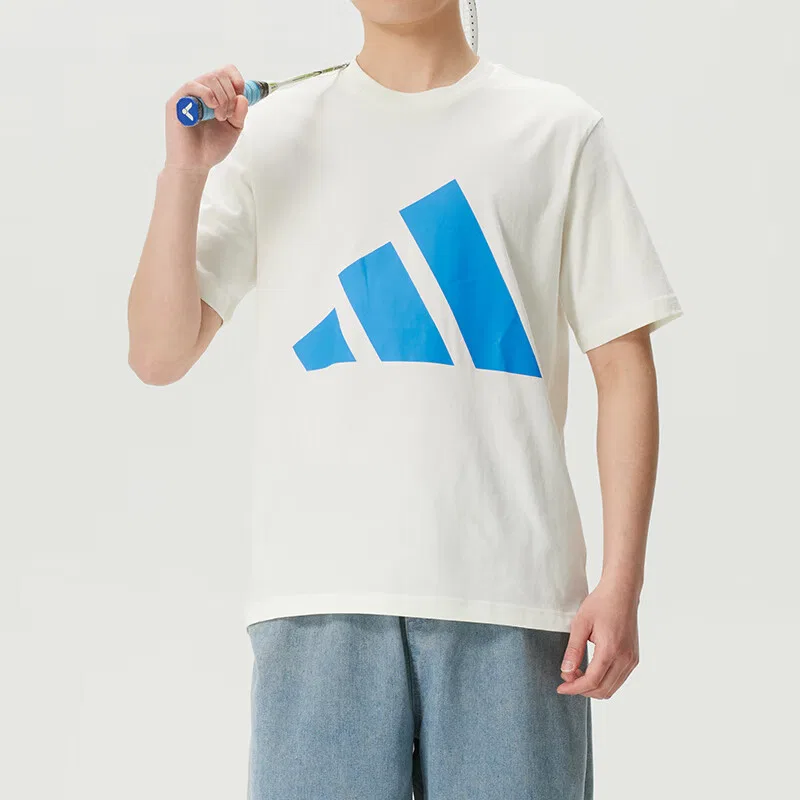 Футболка мужская белая crew neck moderate Adidas, White — фото 3
