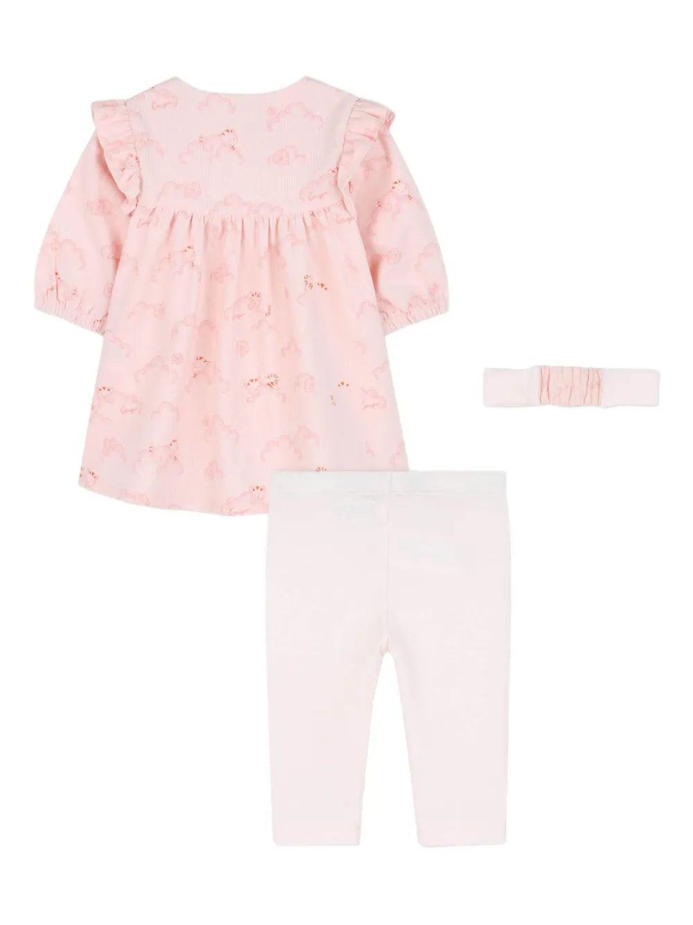 Комплект из платья и легинсов с оборками Kenzo Kids, розовый — фото 2