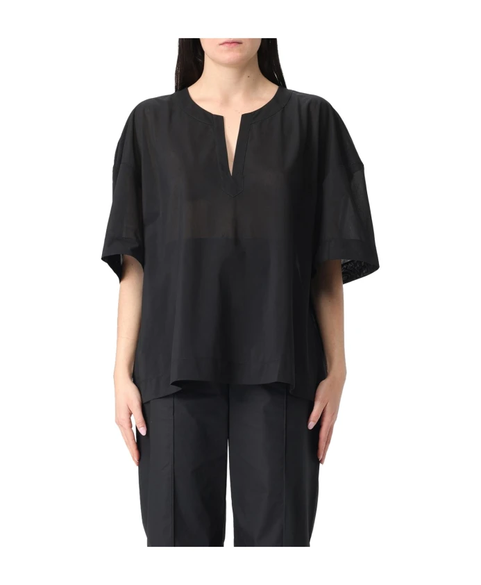 

Элегантная черная женская блузка Max Mara, черный