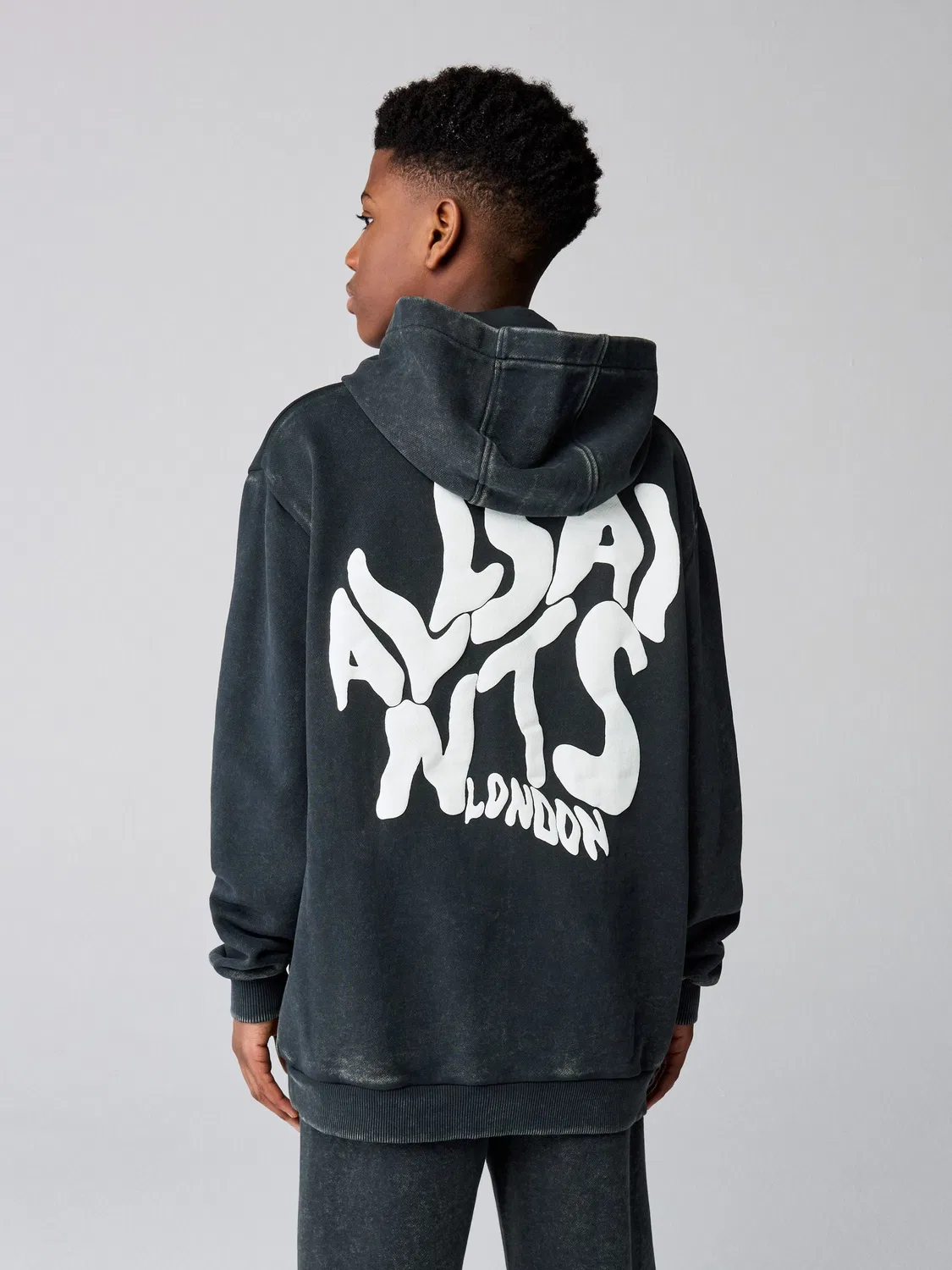 Худи All Saints Orlando Oversized, вымытый черный — фото 2