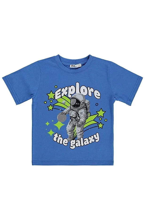 Детская футболка для мальчиков с принтом Explore Astronot Civil Boys, Dark Turquoise