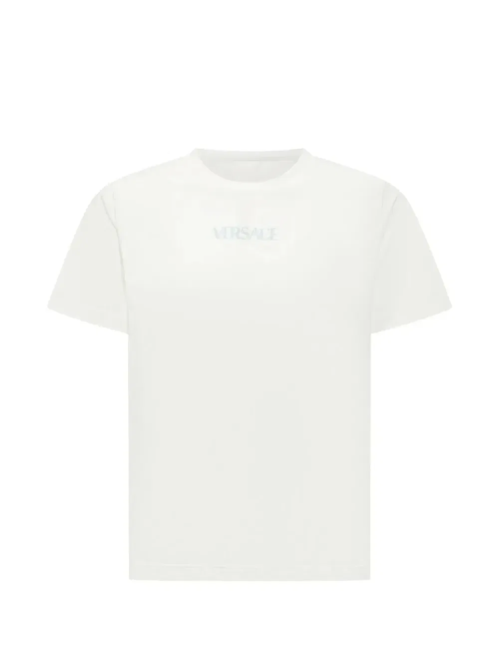 Футболка с принтом Barocco и логотипом Versace Kids, белый
