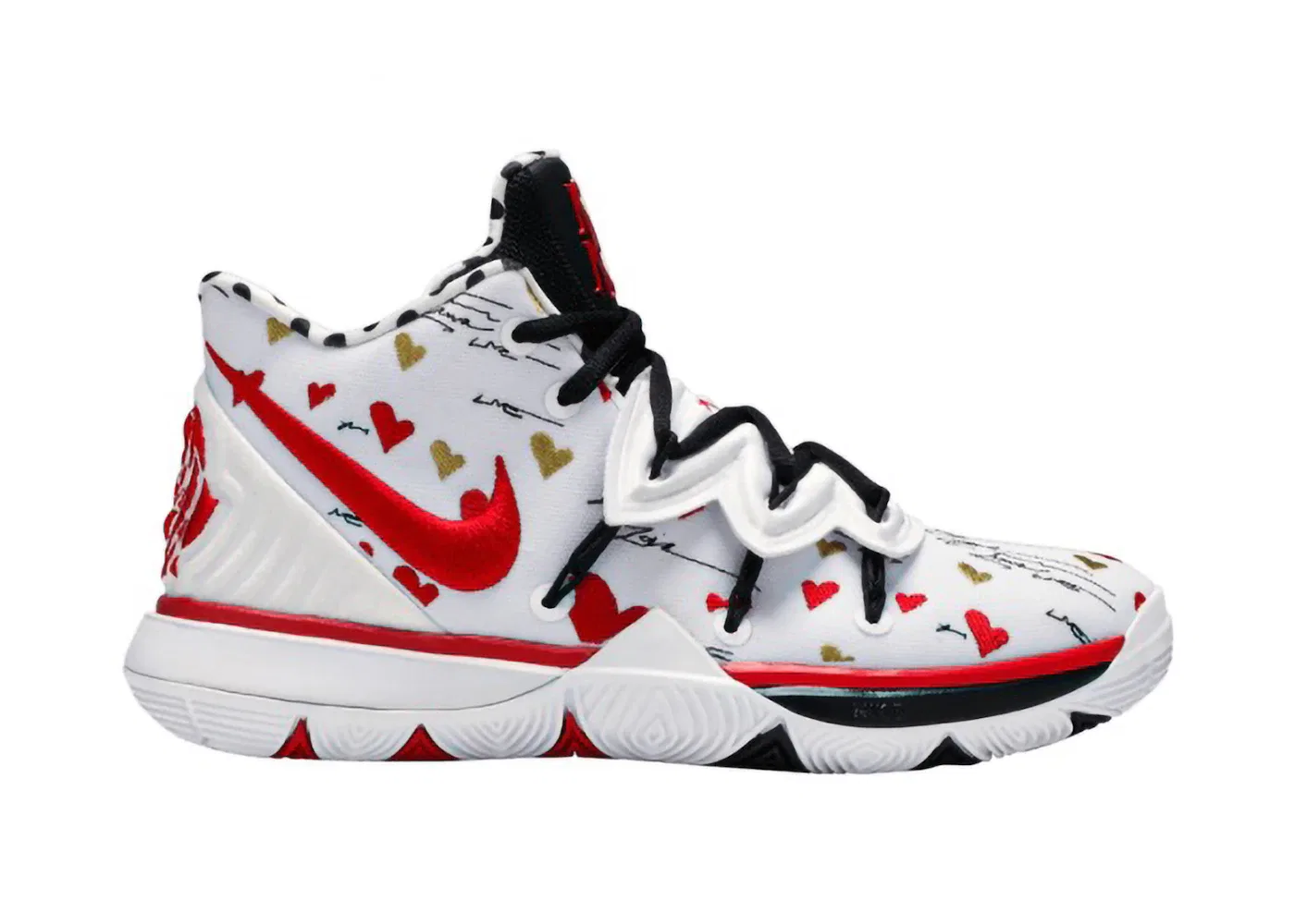 Детские кроссовки для мальчиков баскетбольные Nike Kyrie 5, White/Red-Black