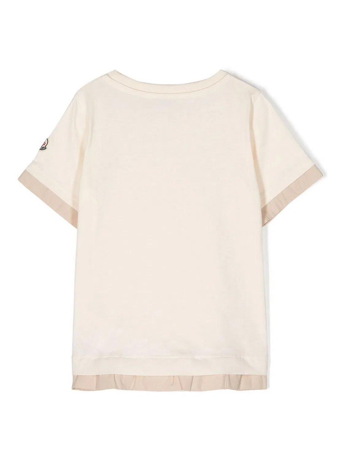 Футболка хлопковая слоеная Girls Layered Cotton T-Shirt Moncler, White — фото 2