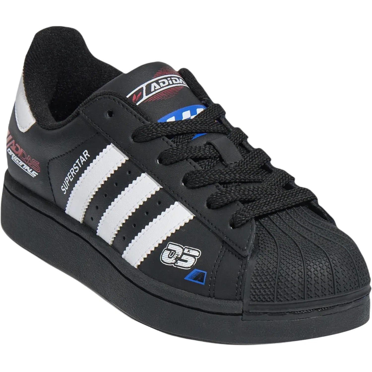 Детские кроссовки для скейтбординга с закрытым мысом Superstar 2 Adidas Originals, Black/White/Victory Red — фото 4