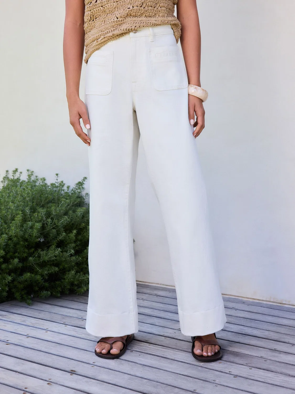 Джинсы широкие Ecru Patch Pocket Wide Leg Next, цвет Ecru — фото 3