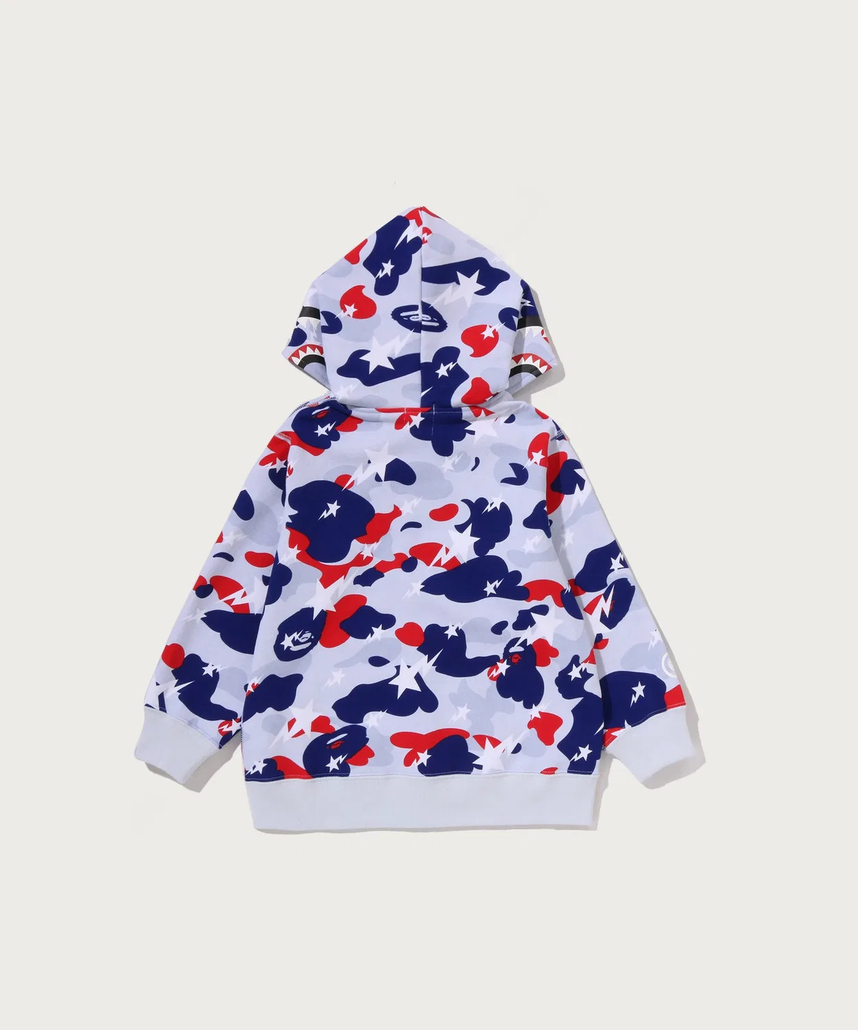 Детский худи на молнии с принтом STA STRIKE CAMO SHARK ZIP HOODIE A BATHING APE, White — фото 4