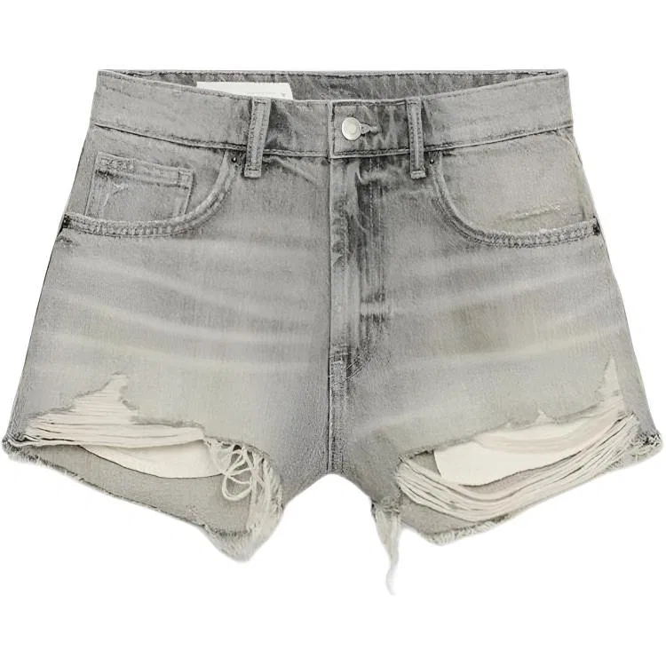 Женские джинсовые шорты Light Gray ZARA