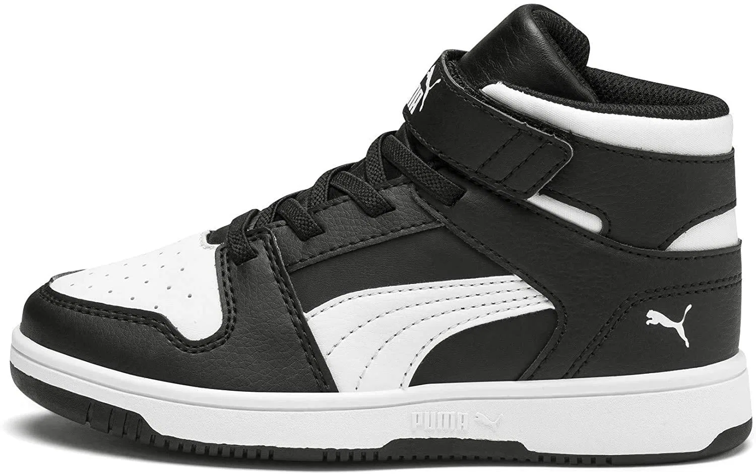 Детские кроссовки для мальчиков высокие PUMA Rebound Layup SL V PS PUMA Black PUMA White