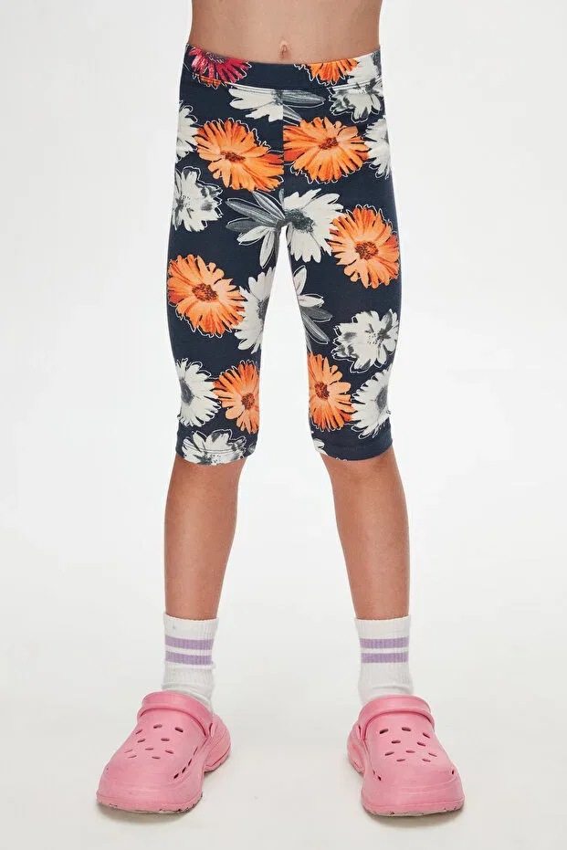 Детские леггинсы с принтом Stylized Sunflower Lovetti, Patterned — фото 2