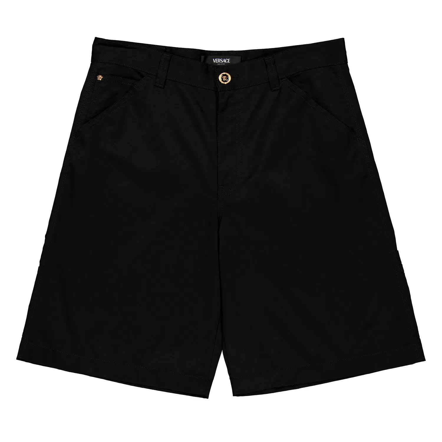 Шорты карго из габардина с фурнитурой Medusa Versace, Black