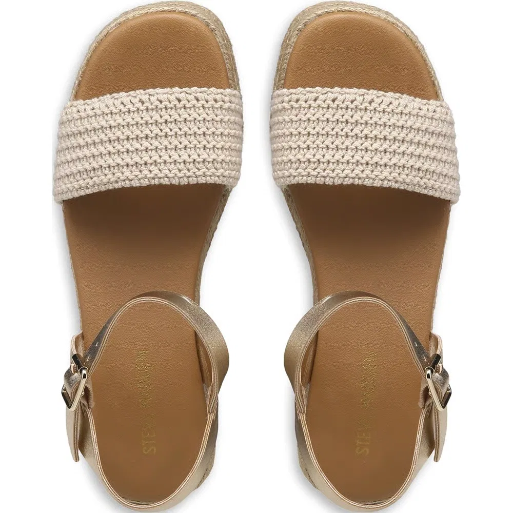 Детские сандалии на танкетке J-Reefy Steve Madden, Natural/Gold — фото 4