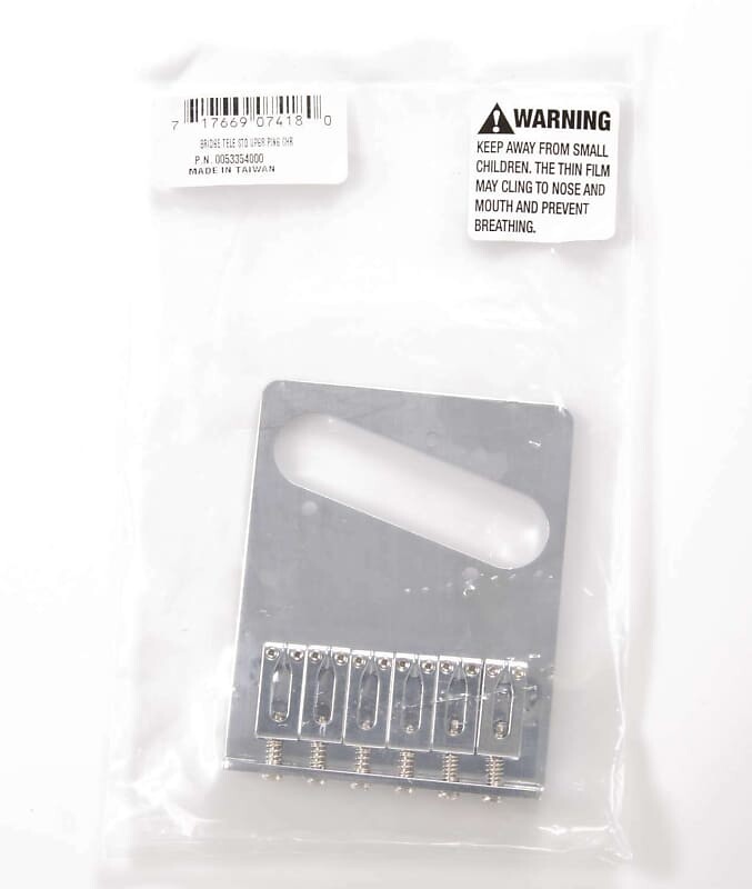 

005-3354-000 Оригинальный бридж Telecaster серии Fender Standard с 6 седлами, хром 005-3354-000 Genuine Fender Standard Series 6-saddle Telecaster Bridge Chrome