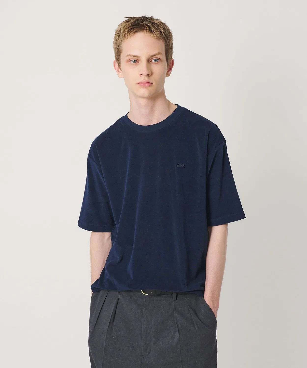 Мужская футболка с коротким рукавом из махровой ткани LACOSTE for BEAUTY&YOUTH, Navy