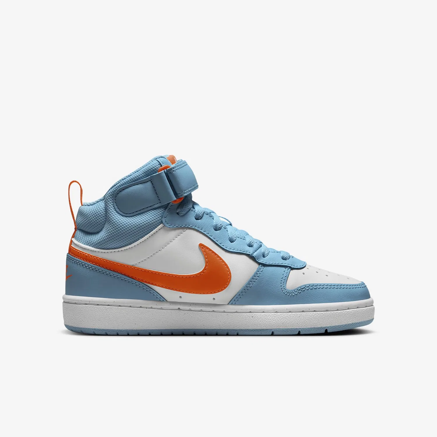 Детские кроссовки для мальчиков с высоким голенищем NIKE Court Borough Mid 2, Aquarium Blue White Orange — фото 3