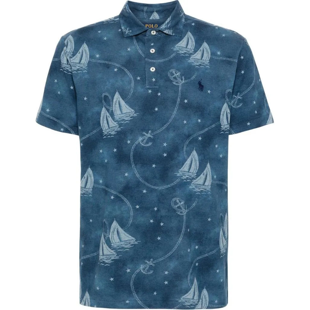 Поло с принтом моряка Polo Pony Polo Ralph Lauren, Protea Blue
