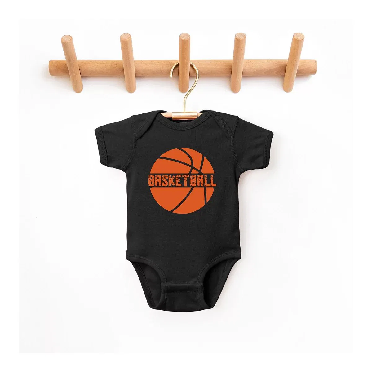 Детский боди с коротким рукавом Basketball With Ball The Juniper Shop, Black