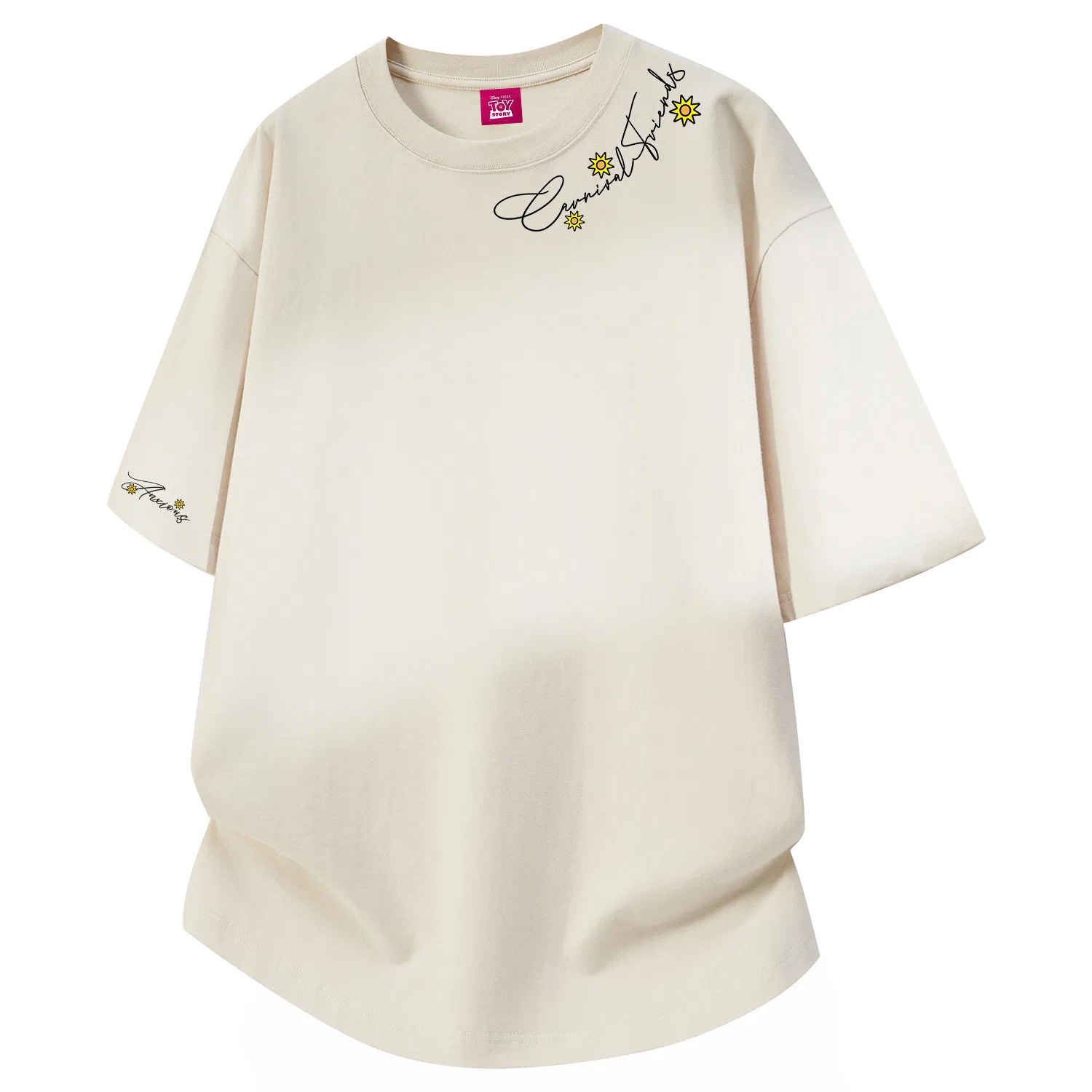 Детская футболка с принтом Disney Unisex Crew Neck Thin Straight Fit, Цвет Apricot