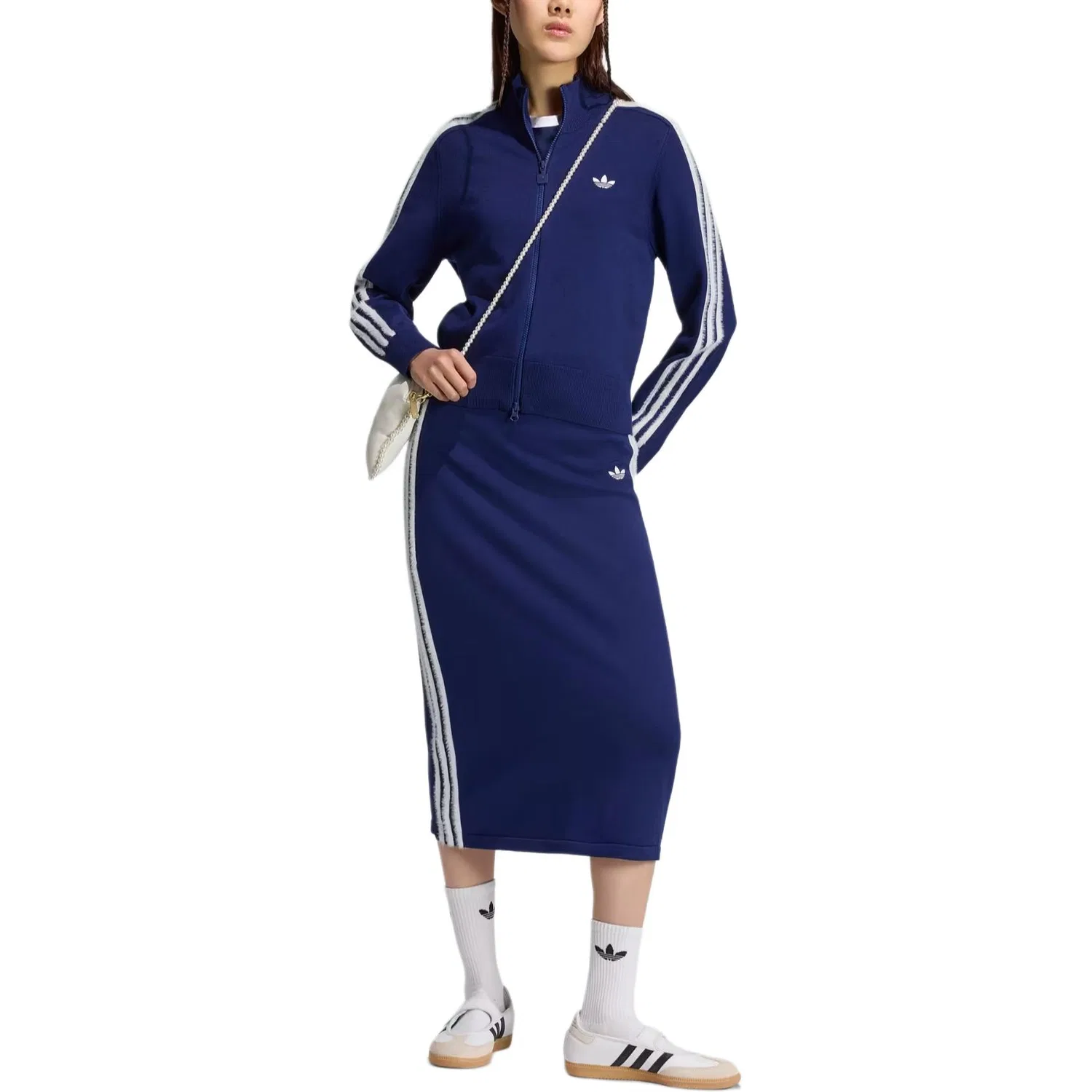 Женская юбка с принтом Trefoil Collection Adidas Originals, Dark Blue/White — фото 4
