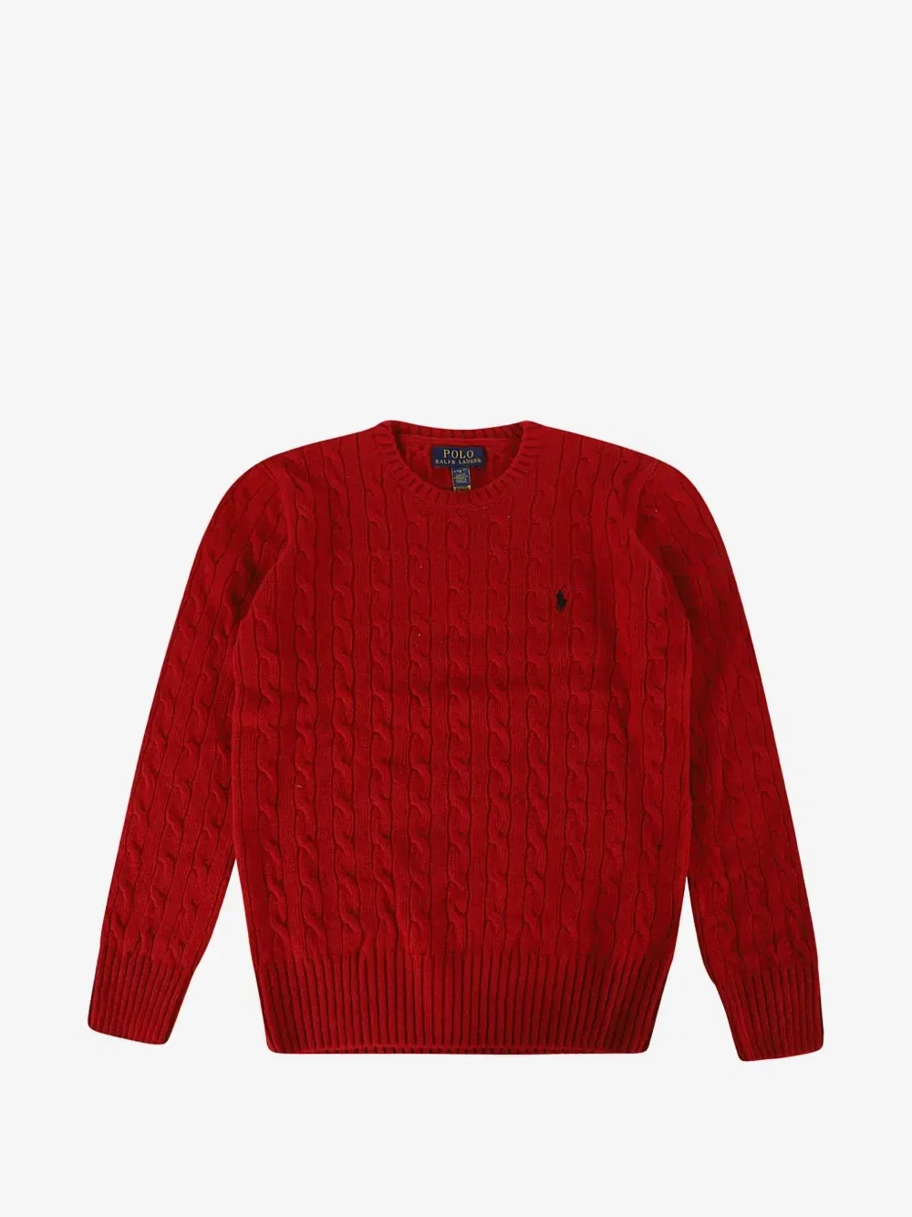Джемпер с вышитым логотипом и узором из кос POLO RALPH LAUREN KIDS, красный