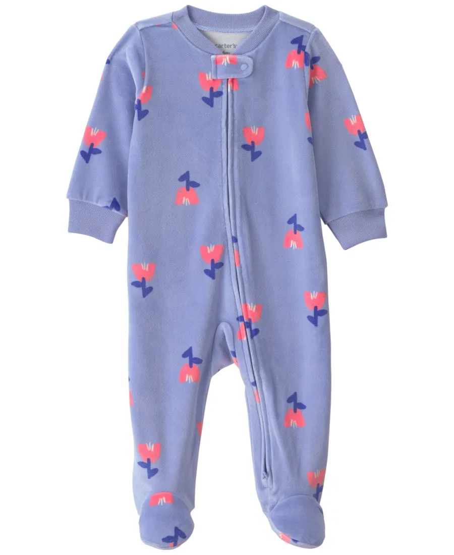 Пижама с длинным рукавом, с ножками Carter's, Blue/Tulip