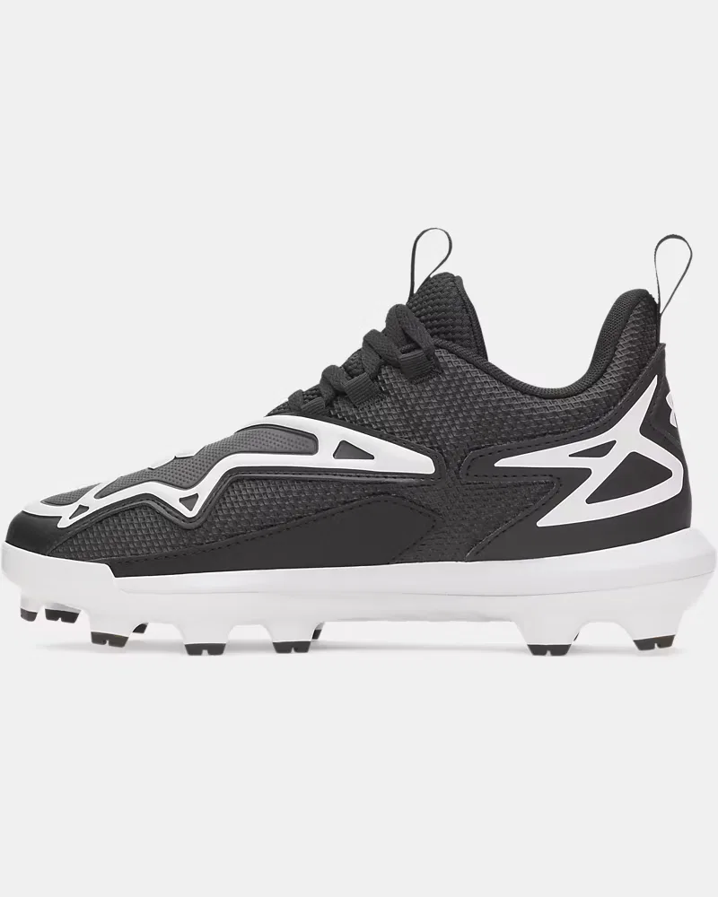 Бейсбольные бутсы для мальчиков с литой подошвой TPU UA Harper 11 TPU Jr. UnderArmour, Black/White — фото 2