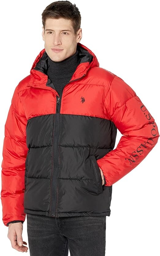 

Куртка U.S. Polo Assn. Color-Blocked Padded, черный/красный
