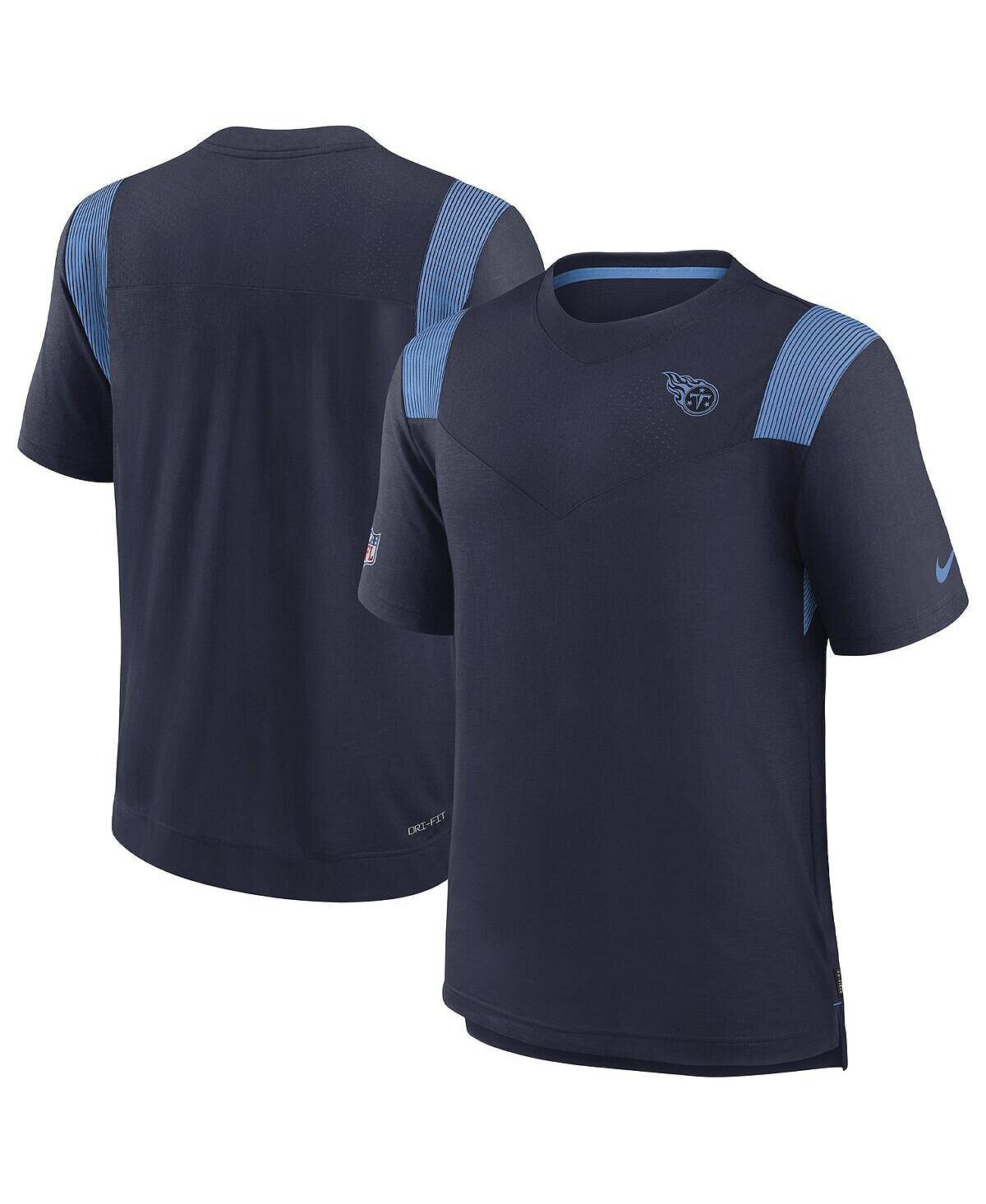 Мужская темно-синяя футболка с логотипом tennessee titans sideline performance player Nike, синий — фото 2