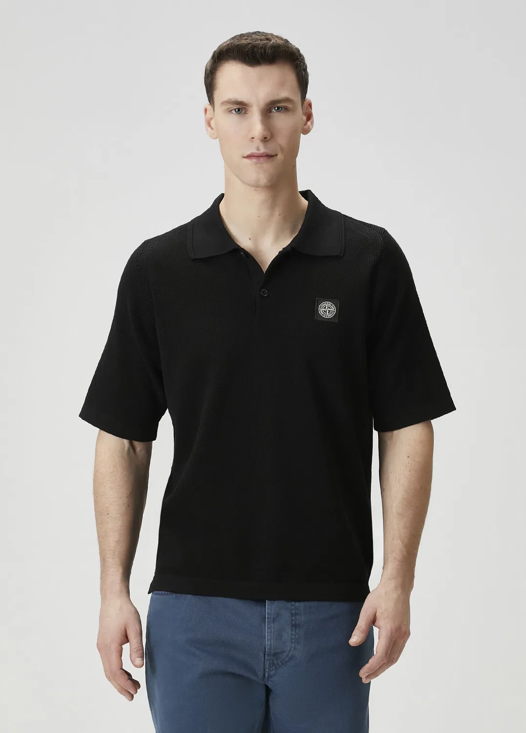 Поло Stone Island, черный