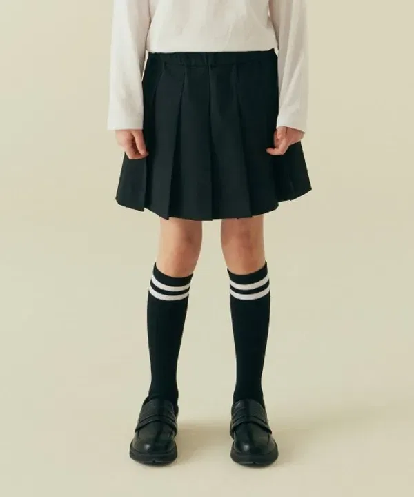 Юбка плиссе на резинке, Musinsa Standard Kids, черный