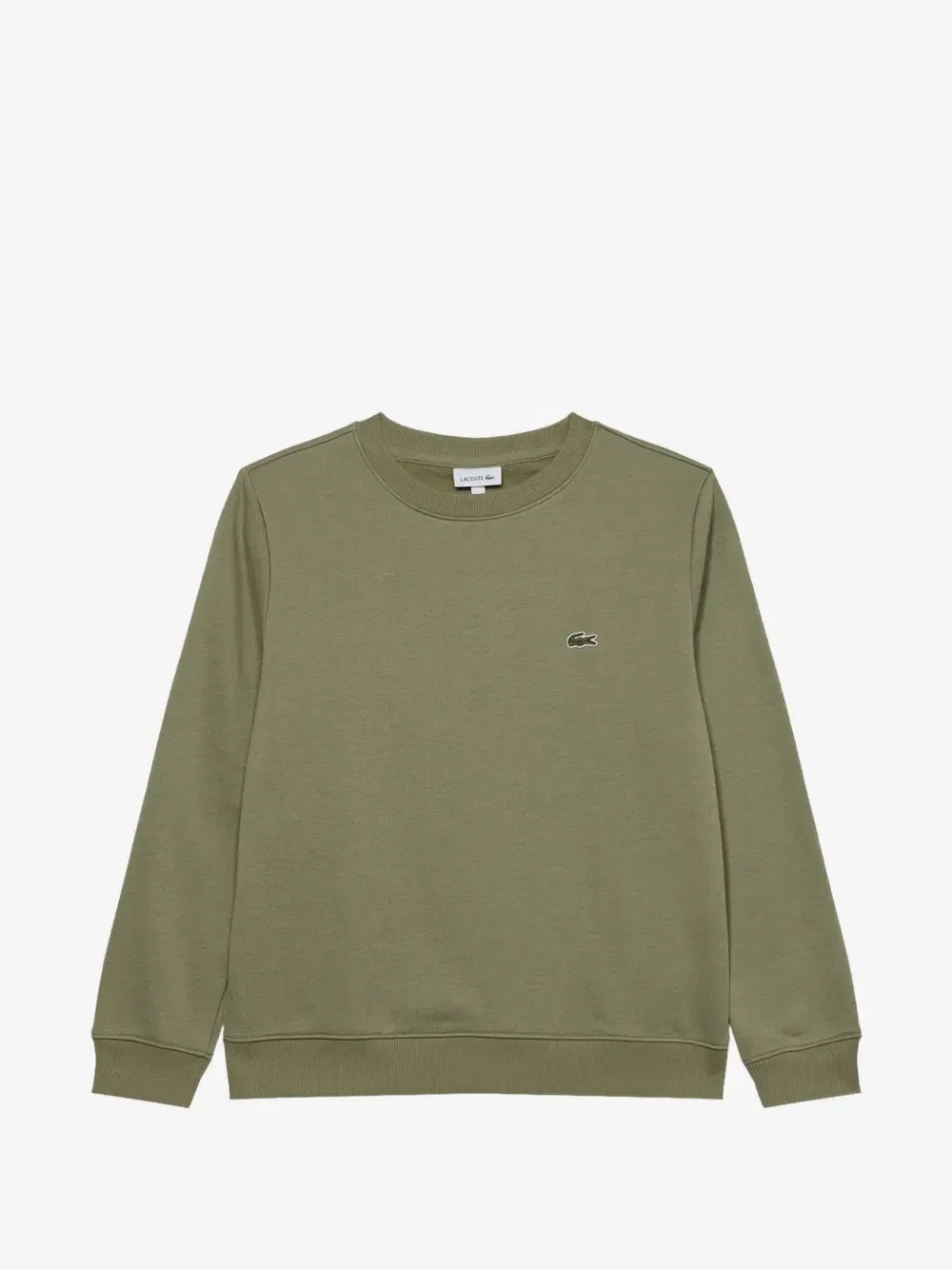 Свитер с круглым вырезом и нашивкой-логотипом Lacoste Kids, зеленый