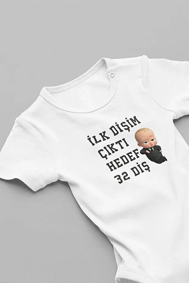 Детское боди-комбинезон для малышей с принтом Boss Baby My First Tooth Came Out Eydubaby, White