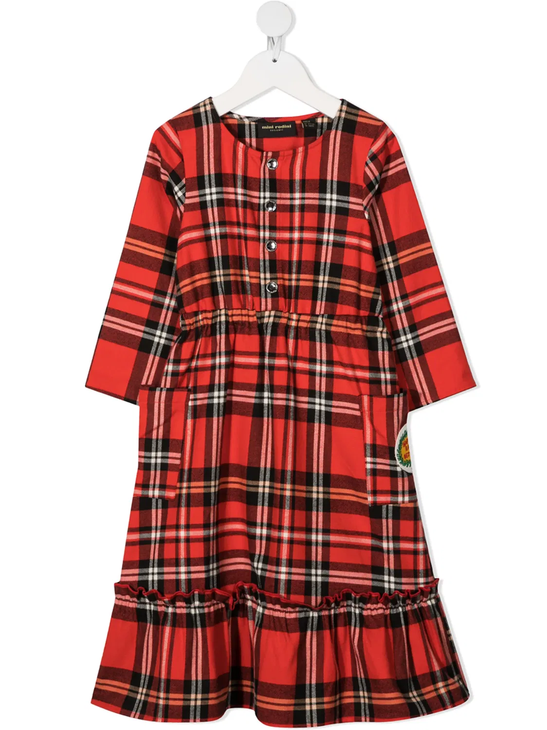 Mini Rodini Платье из фланели красного цвета