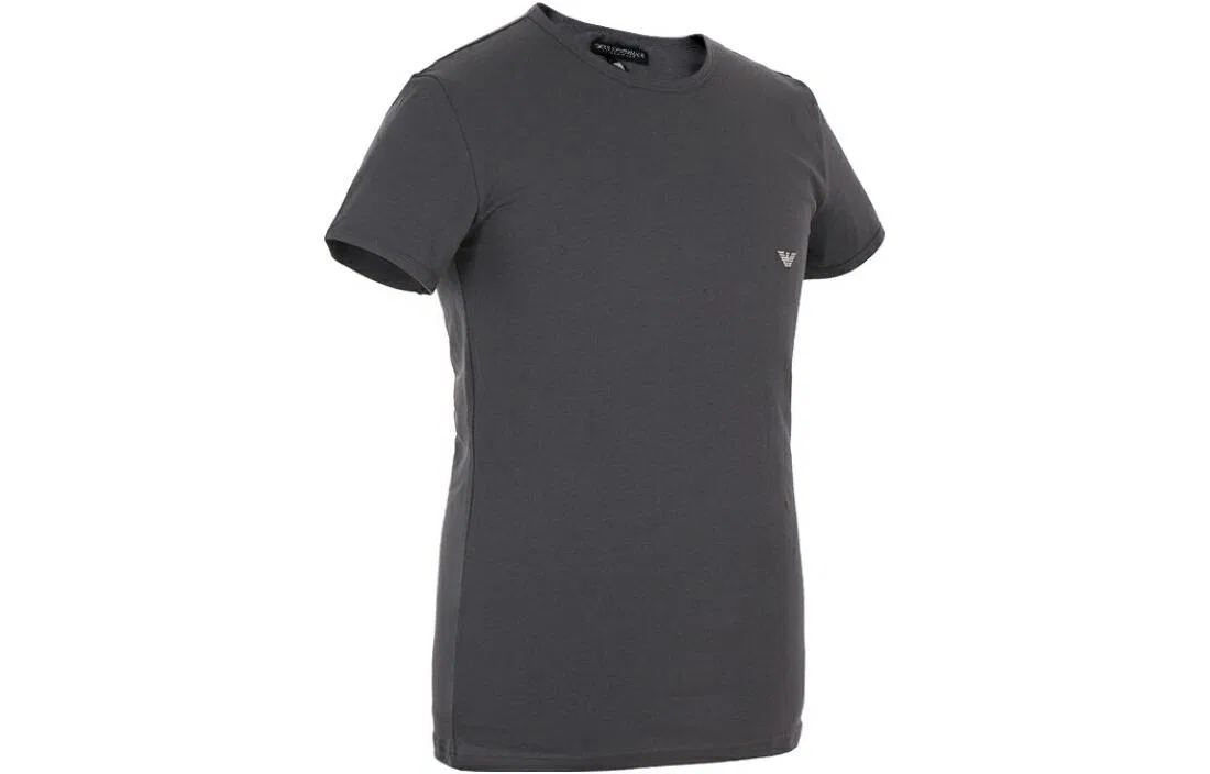 Мужская футболка с круглым вырезом Gray Emporio Armani — фото 4