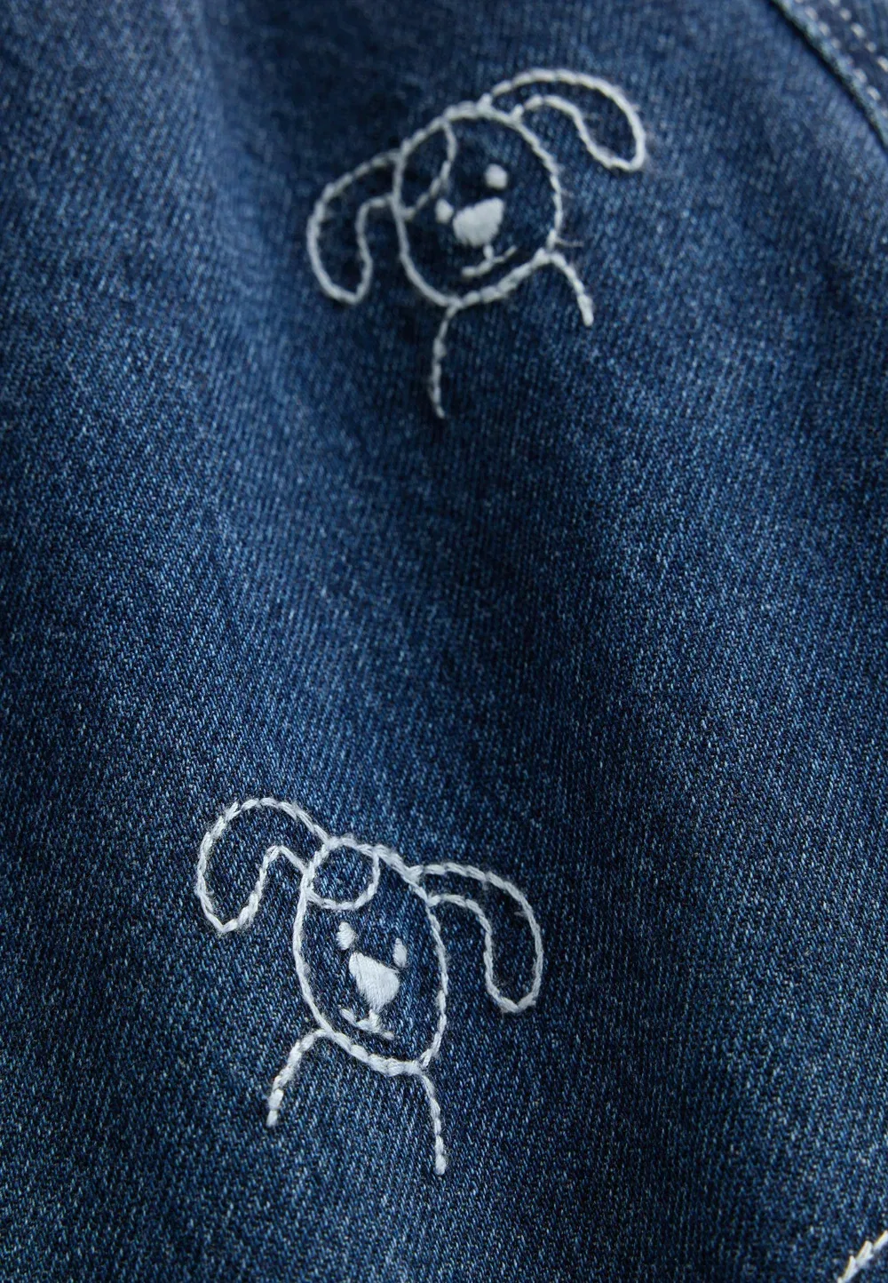 Джинсы прямого кроя - широкие джинсы. - джинсы свободного кроя Next, Dark Blue All Over Embroidered — фото 2