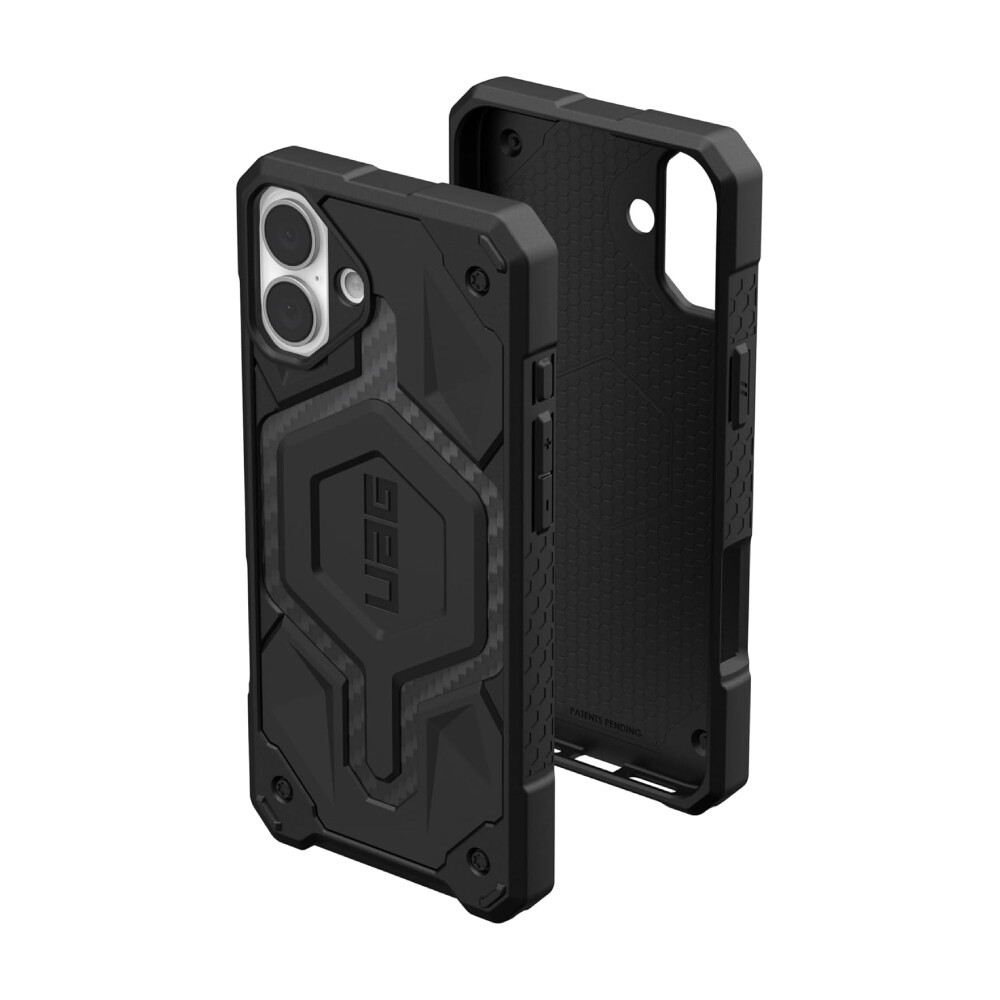 

Чехол UAG Monarch Pro для iPhone 16 Plus с MagSafe, Carbon Fiber, Черный, Чехол UAG Monarch Pro для iPhone 16 Plus с MagSafe, Carbon Fiber