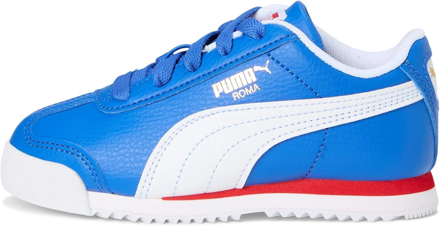 Детские кроссовки для мальчиков с шнуровкой Roma 24 PUMA, Mountain Blue/White — фото 4