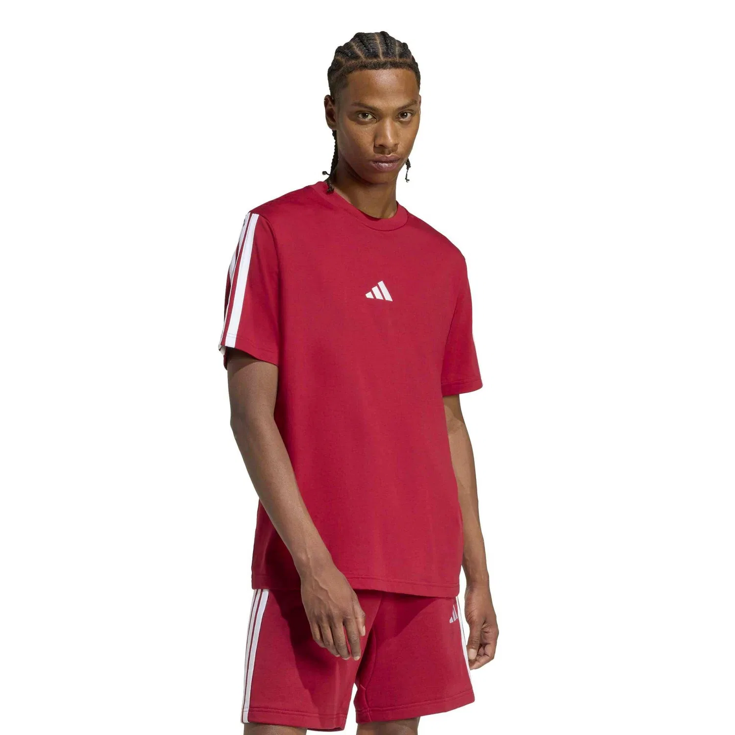 Мужская хлопковая футболка Adidas Sport M 3S Sj T B T-Shirt, Braun — фото 2