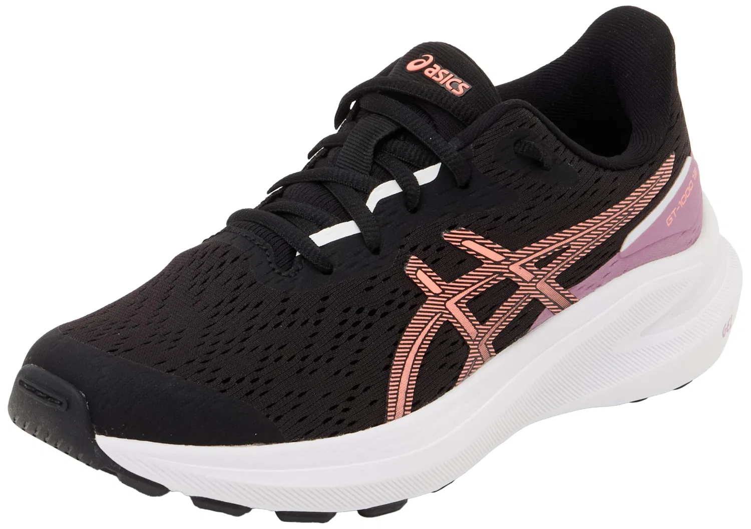 Детские кроссовки для мальчиков с поддержкой GT-1000 13 GS ASICS, Black Sun Coral