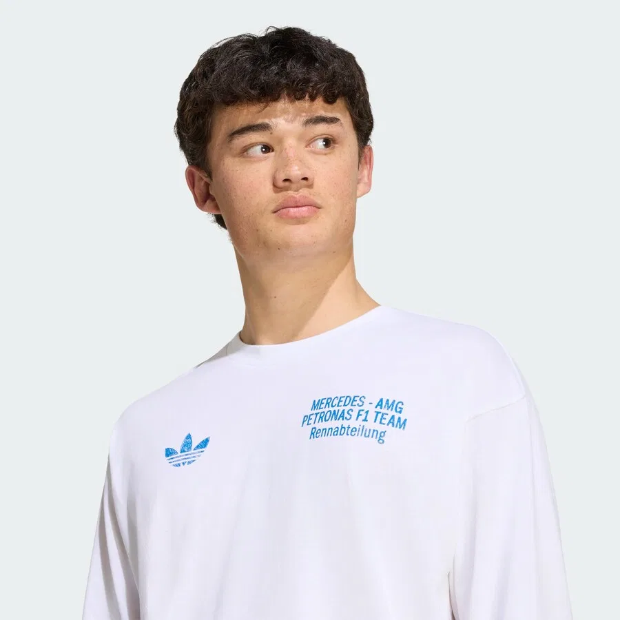 Футболка ADIDAS PERFORMANCE 'Mercedes - Amg Petronas Formula 1 Team Blue Wonder' белого цвета — фото 4