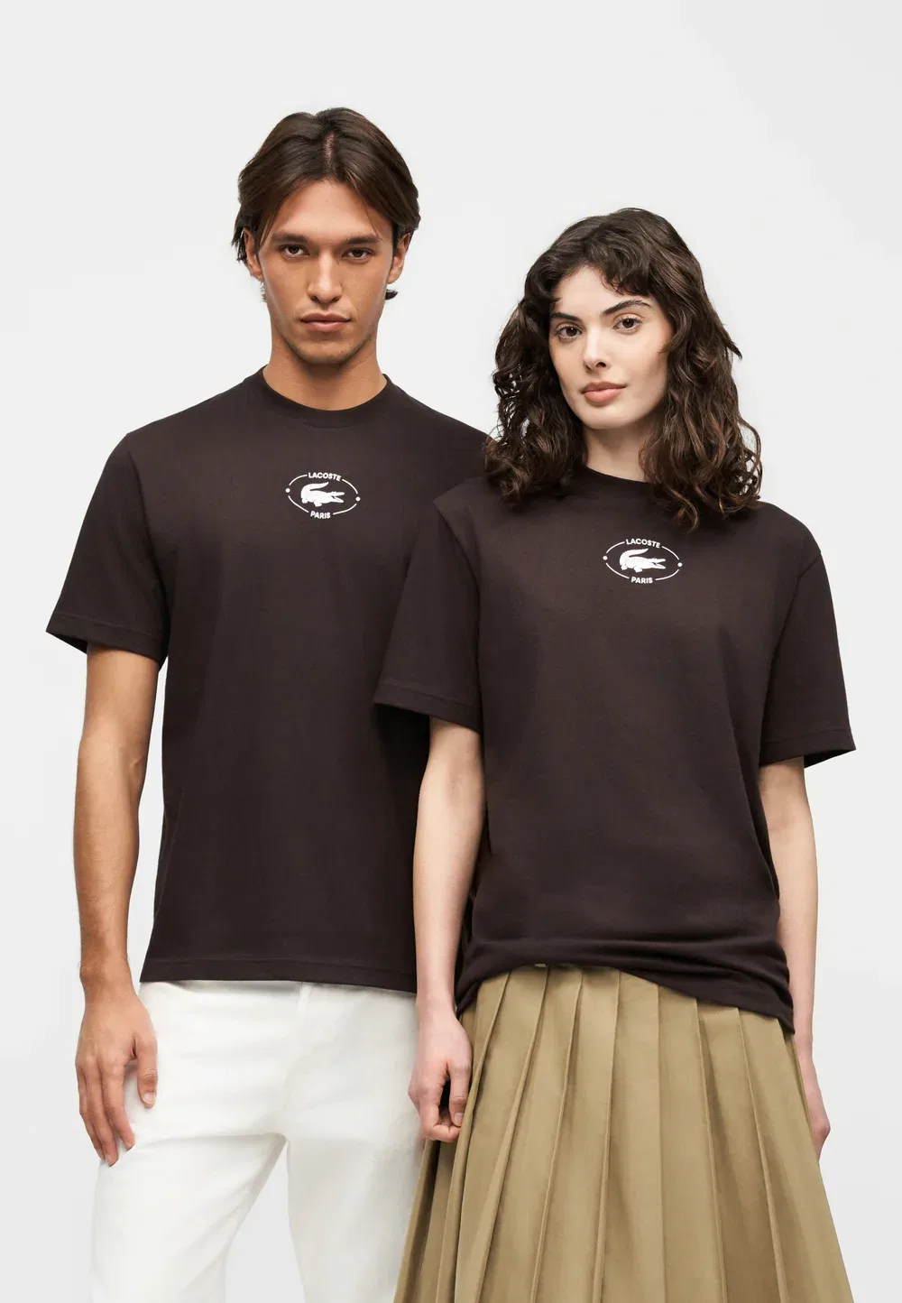 Футболка Lacoste Buffle, базовая, однотонная, белая — фото 3