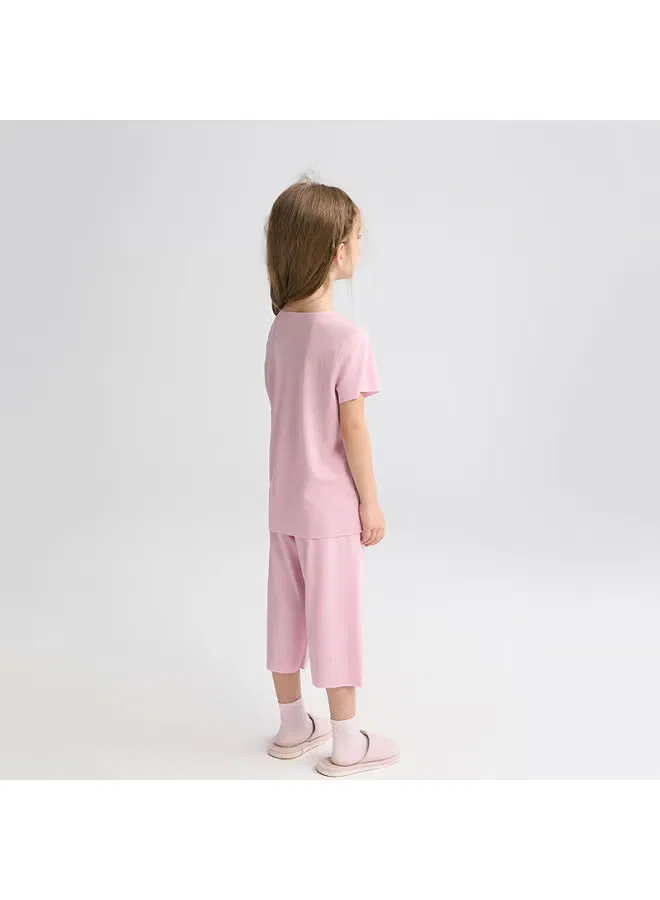 Комплект домашней одежды для сна с дышащей сеткой Aimer Kids, розовый — фото 3