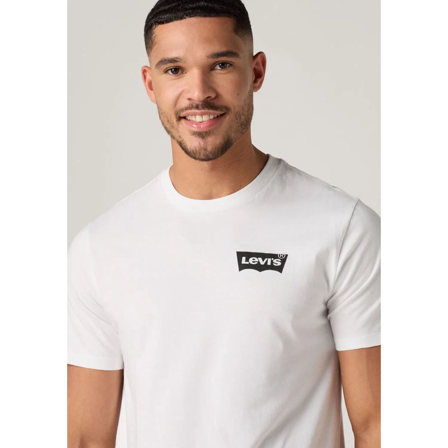 Мужская хлопковая футболка с логотипом Levi's, White — фото 4
