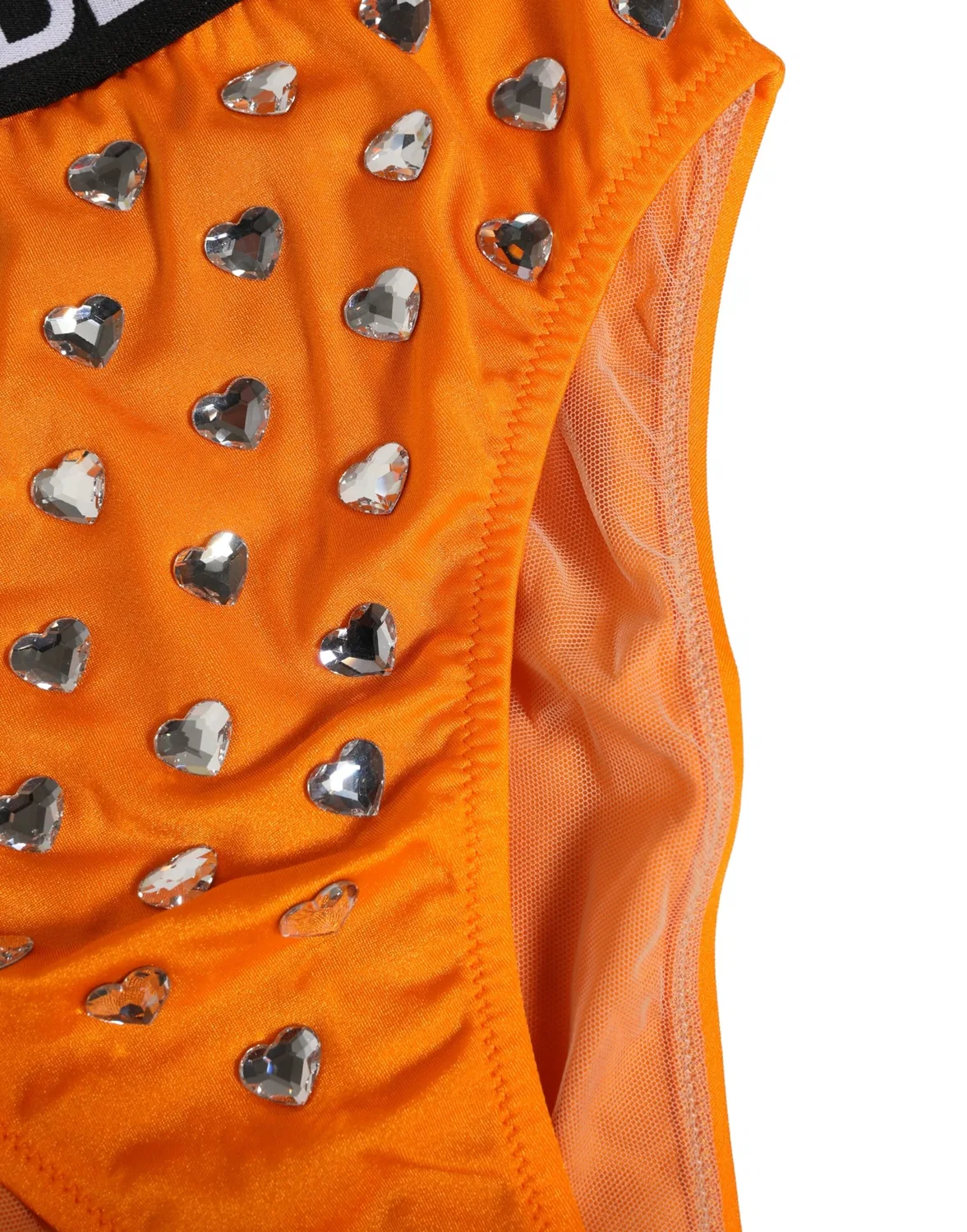 Женские трусы с высокой посадкой с логотипом Orange Crystal Dolce & Gabbana, Orange — фото 3