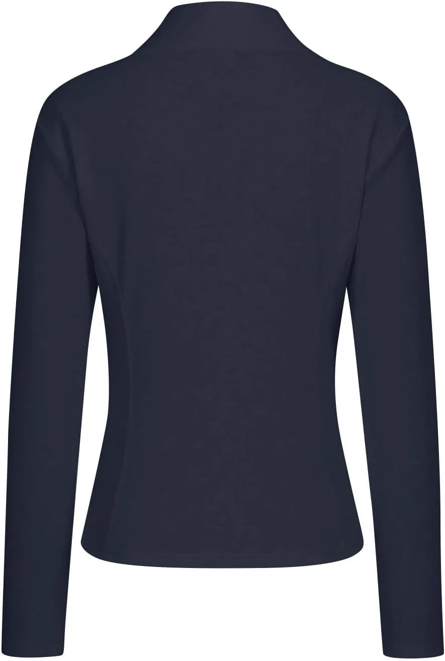 Женская солнцезащитная футболка с половинной молнией UPF50+ rash guard, Navy — фото 4