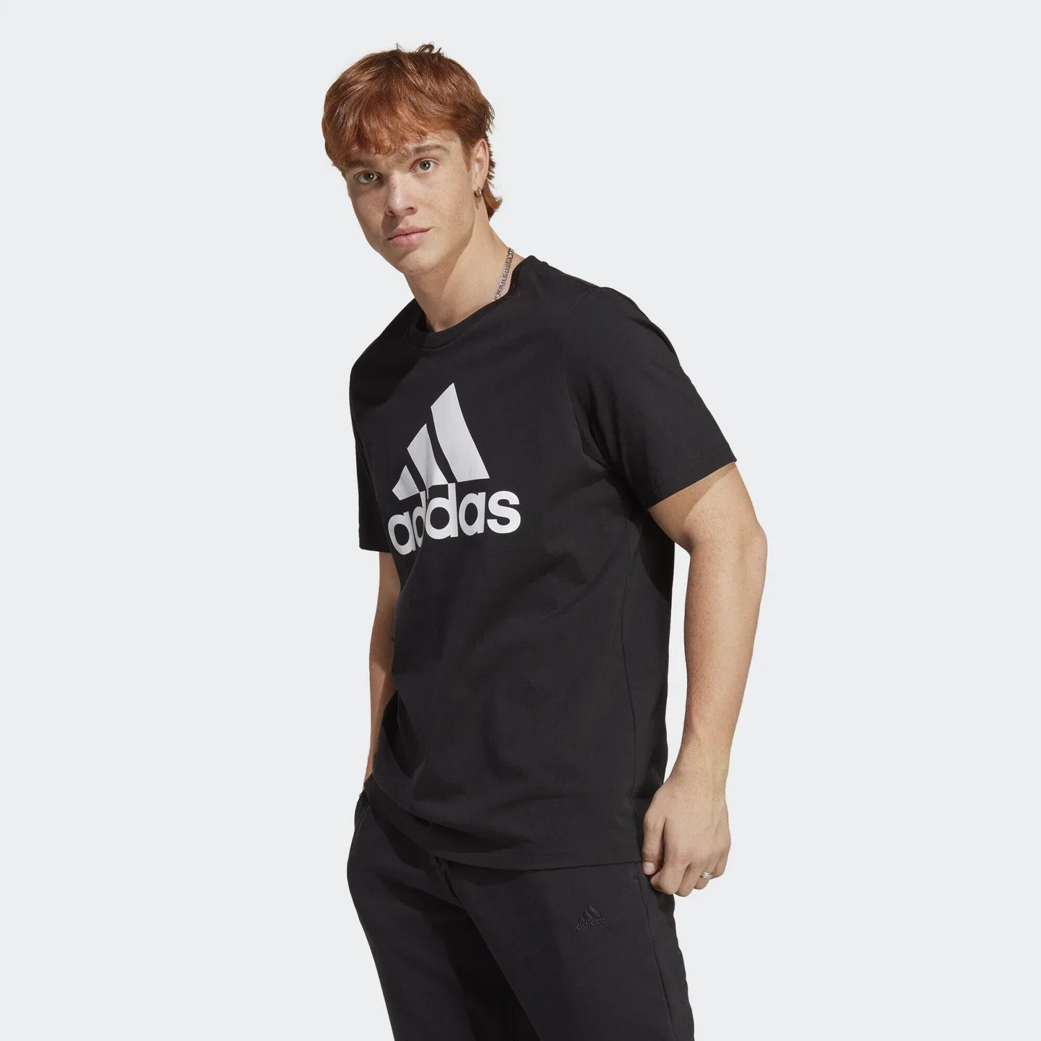 Мужская футболка с длинным рукавом Big Logo T-Shirt Adidas, Schwarz / Weiss