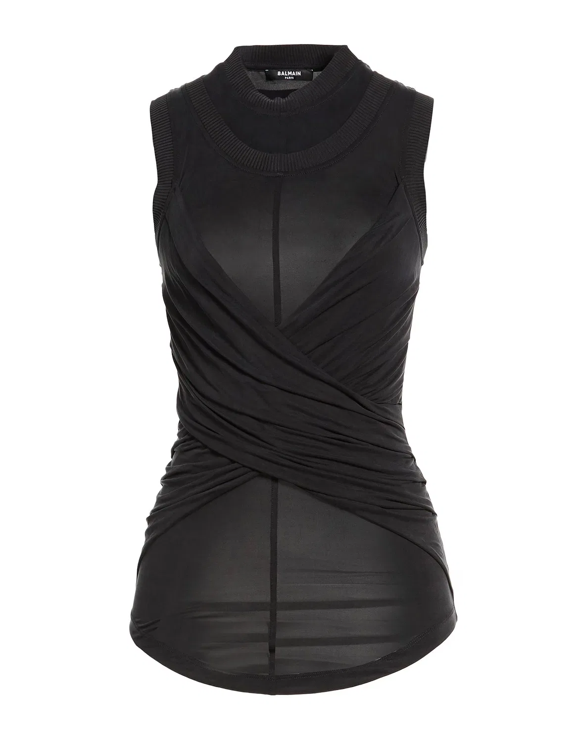 Женский топ из купро Black Balmain, черный