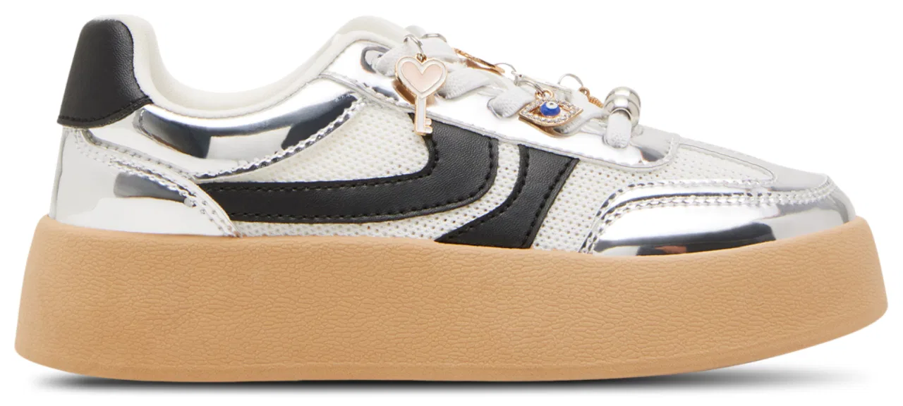 Кроссовки для девочек Jersey Platform Steve Madden, серебристый
