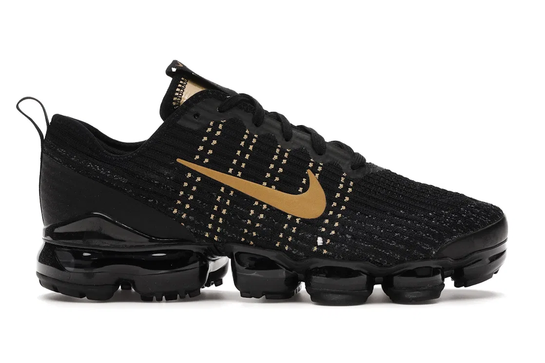 Детские кроссовки с технологией FlyKnit Nike Air VaporMax FlyKnit 3, Black Metallic Gold