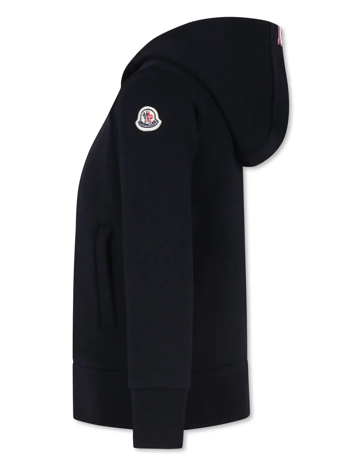 Худи с молнией и логотипом Moncler, темно-синий — фото 2